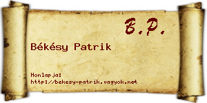 Békésy Patrik névjegykártya
