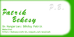 patrik bekesy business card